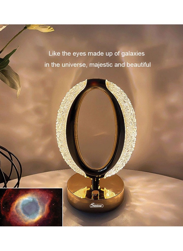 Crony Three-color touch charging star eye lamp Modern Luxury Crystal Desk Lamp Bedroom Portable Night Light  - Image 2