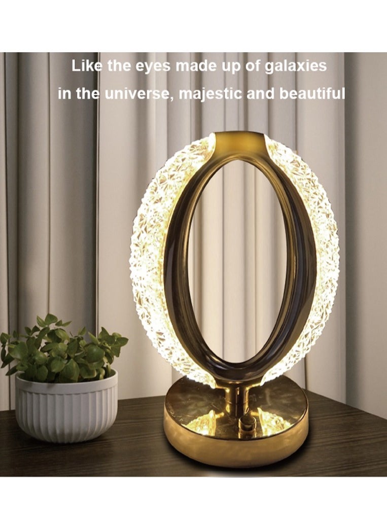 Crony Three-color touch charging star eye lamp Modern Luxury Crystal Desk Lamp Bedroom Portable Night Light  - Image 4