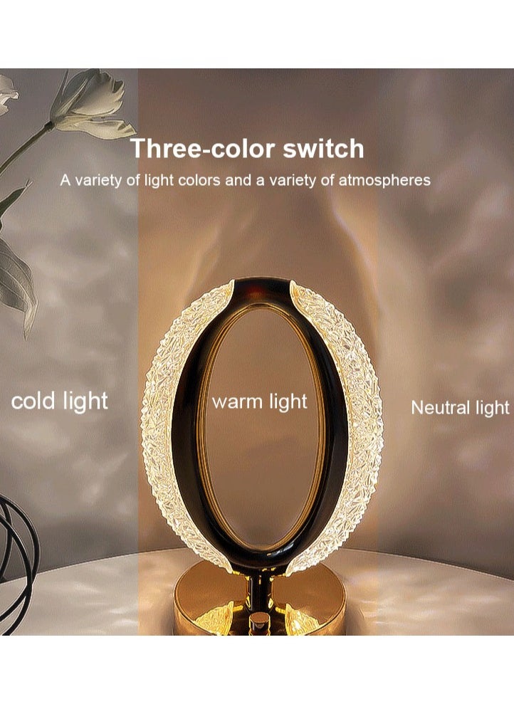 Crony Three-color touch charging star eye lamp Modern Luxury Crystal Desk Lamp Bedroom Portable Night Light  - Image 3