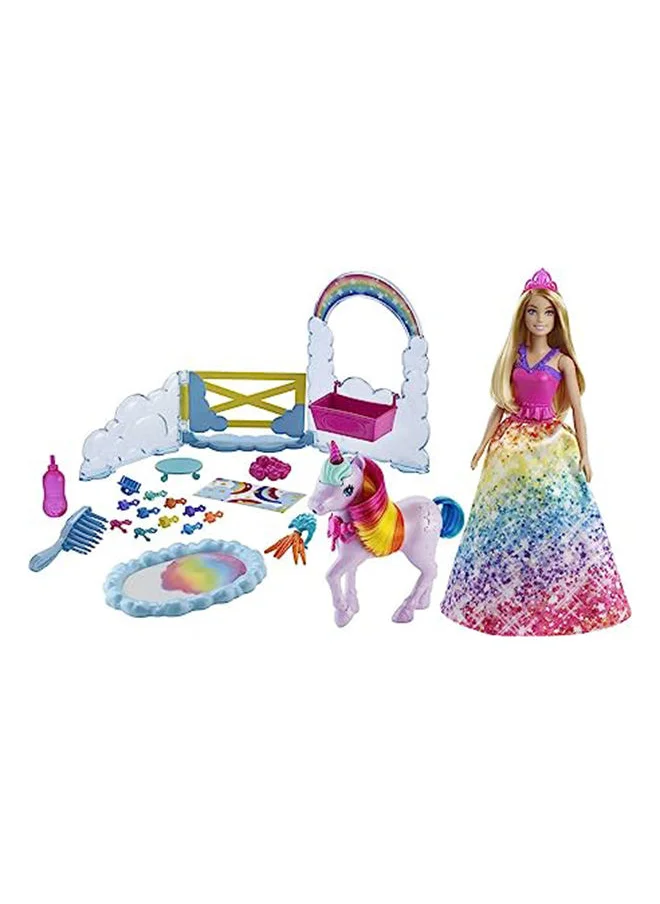 باربي Barbie Dreamtopia Playset With Barbie Doll, Pet Unicorn And Color Change Potty Feature Gtg01