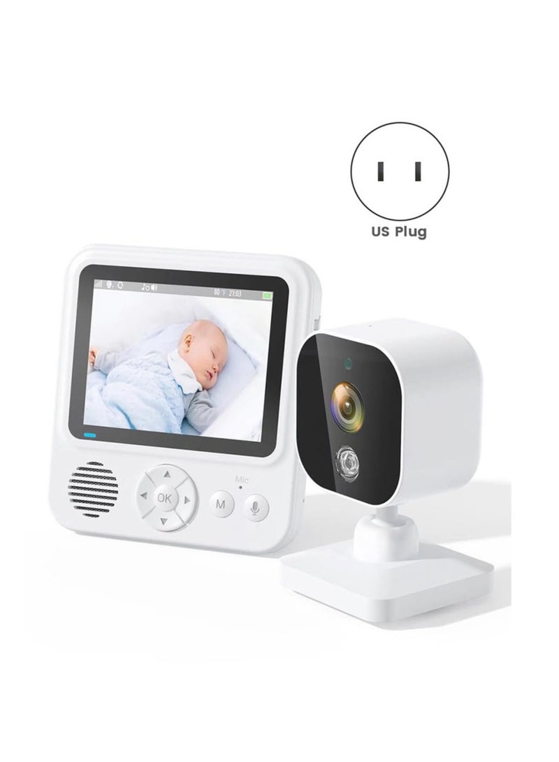 Wireles Baby Monitor with Camera Audio 2-Way Talk Video Babyphone IPS Screen Baby Videophone Baby Nanny Easy Install Easy to Use UK Plug - Image 1