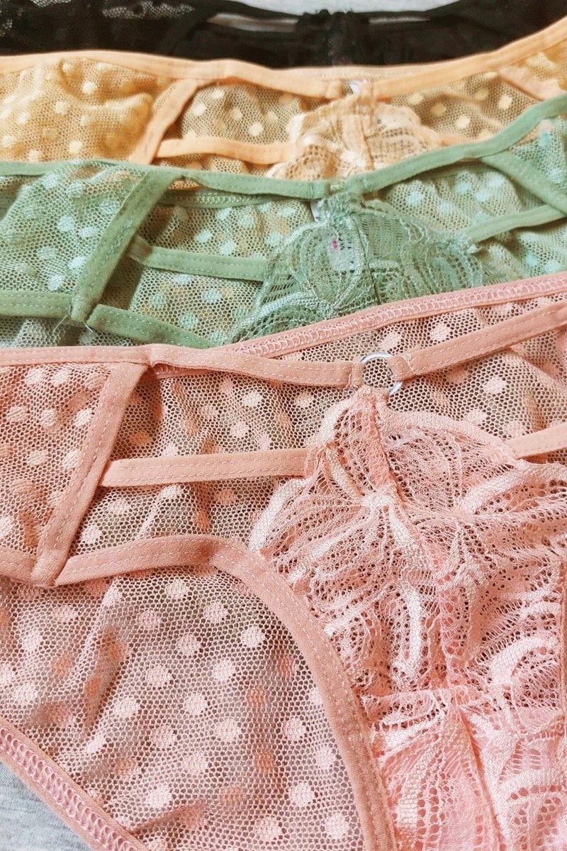 Women's Lace Detailed Slip Slip 5-Piece Panties Set - KTS4002