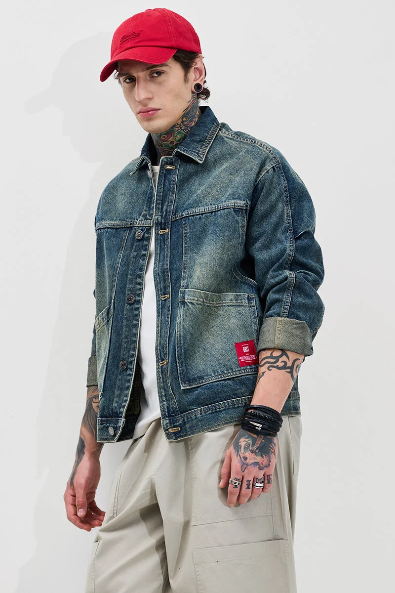 SNITCH Double Pocket Relaxed Fit Denim Jacket