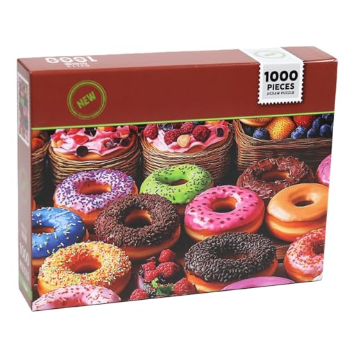 Moruska Donut Jigsaw Puzzle 1000 Piece for Adults Colorful Donut Puzzles Sweet Dessert - Image 5