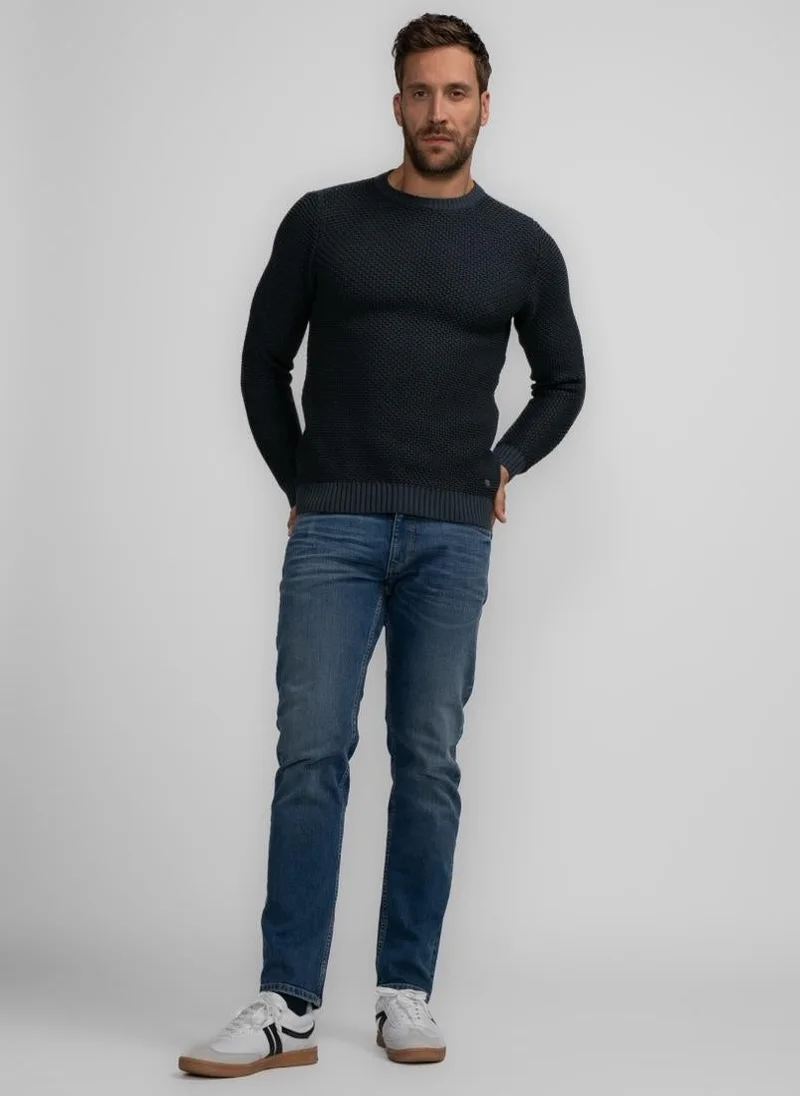 Petrol Industries 5185-Midnight Blue Men Knitwear Round Neck Basic for Men | Best Price UAE