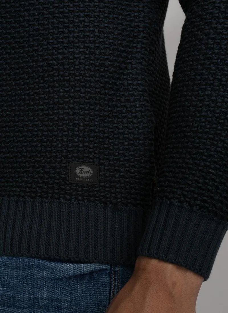 Petrol Industries 5185-Midnight Blue Men Knitwear Round Neck Basic for Men | Best Price UAE