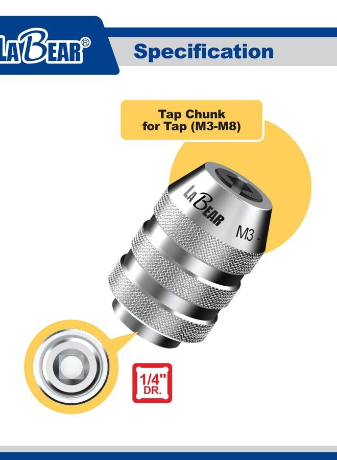 LABEAR 1/4"DR M3~M8 Interchangeable Tap Chuck, Adjustable Tap Socket, tap socket - Image 2