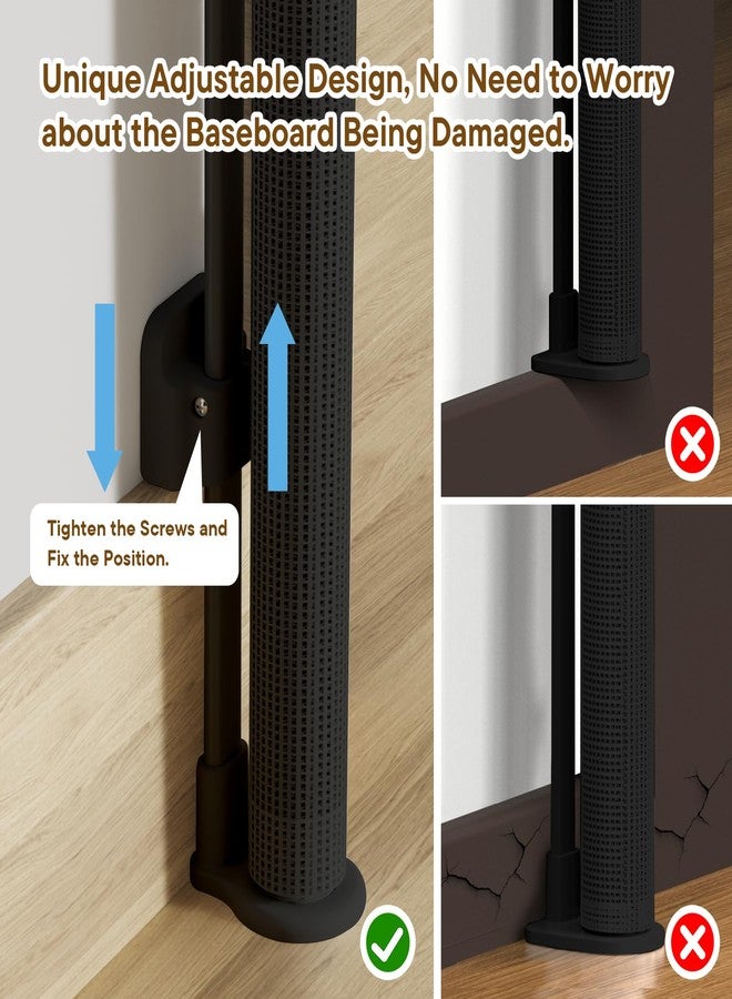 BBsecure Retractable Baby Gate, 55" Wide Mesh Pet Gate with Anti-Crawling Hook, Safety Lock, One-Hand Operation, 34" Tall Baby Gate for Stairs, Doorways, Hallways, Garage, Indoor Outdoor, Black - Image 5