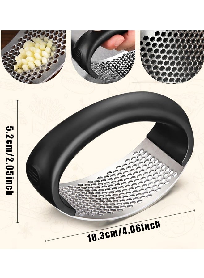 2PCS Stainless Steel Rocker Garlic Press Kitchen Mincing Tool - Image 2