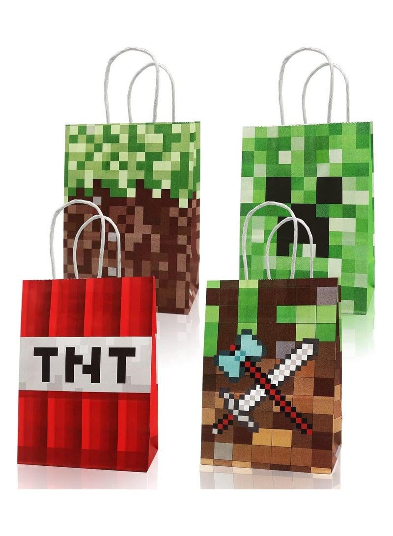 Tamona Minecraft Party Favors Bag 12pcs ,Pixel Birthday Party Candy & Goody Bags for kids Video Game Themed Party Supplies - Image 1