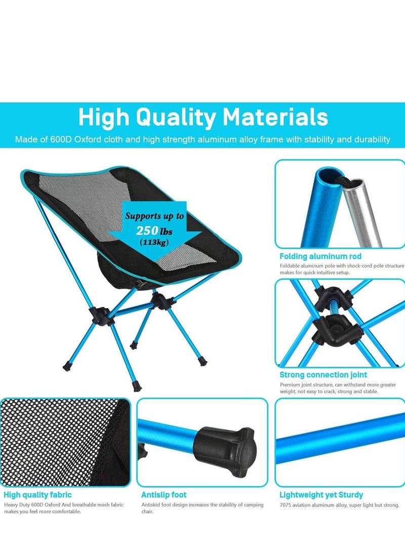 KASTWAVE 1 Pack Camping Chair Ultralight Portable Compact Folding Beach Chairs Ergonomic Design Durable and Breathable Chair with Carry Bag for Outdoor Camping Backpacking Hiking - Image 3