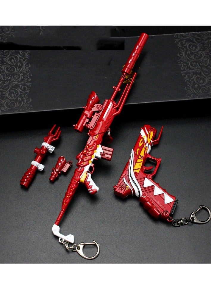 Peace Elite Weapon Pan Gift Box Set Alloy Model Ornaments Keychain - Image 3