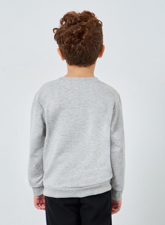 Styli Boys Grey Dinosaur Print Sweatshirt - Image 5