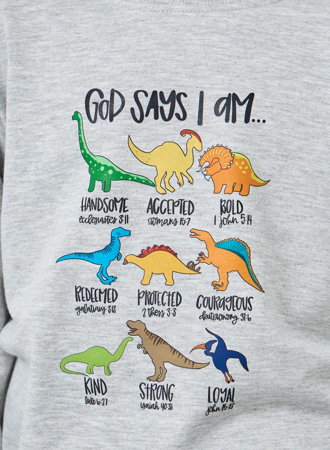 Styli Boys Grey Dinosaur Print Sweatshirt - Image 4