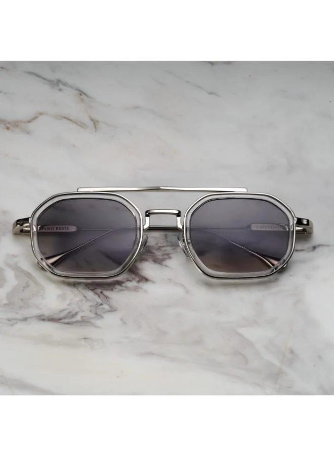  اكسبليست باوتس نظارات شمسية أنيقة للجنسين من فيكس سيلفر آند كلير-جراديانت جراي من إكسبليست بوويتس