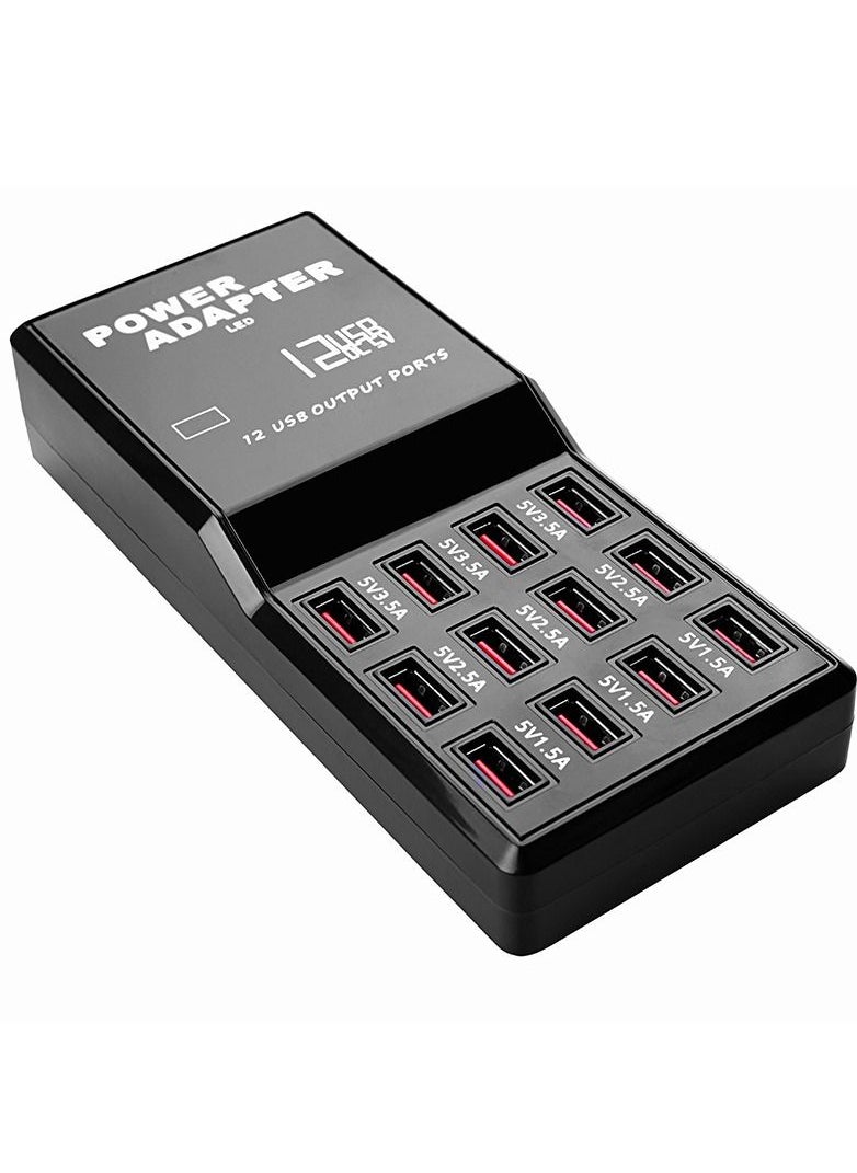 USB 12 Port Multi Charger, Charge Your Phone, Headphone, Game Controller All at the Same Time for Home and Travel the Perfect Power Charging Station for the Complete Family