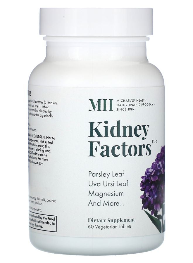 Michael's Naturopathic Kidney Factors 60 Vegetarian Tablets - Image 2