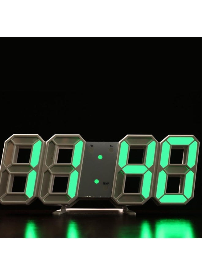 ساعة رقمية ذكية بتقنية 3D، ساعة منبه LED، ساعة إلكترونية، ساعة حائط لغرفة المعيشة، ساعة تعرض درجة الحرارة الداخلية - Image 4