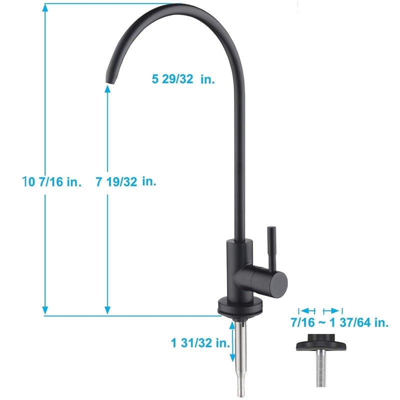 Apaix Drinking Water Faucet Matte Black, Kitchen Water Purifier Faucet for Non-Air Gap Reverse Osmosis Water Filtration System - Image 5