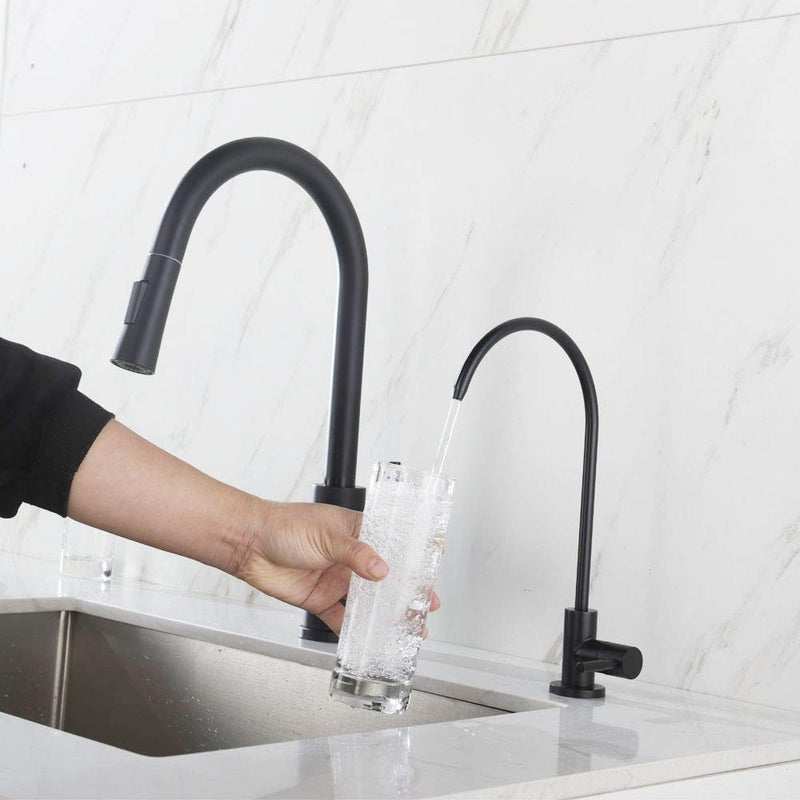 Apaix Drinking Water Faucet Matte Black, Kitchen Water Purifier Faucet for Non-Air Gap Reverse Osmosis Water Filtration System - Image 2