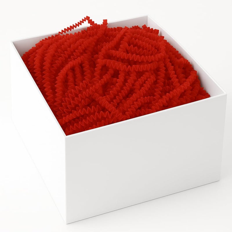 JPPL Red Shredded Crinkle Paper for Gift Wrapping, Basket & Hamper Filling | Decorative Kraft Filler for Boxes, Return Gifts & DIY | Eco-Friendly 100g Reusable Packaging Confetti - Image 3