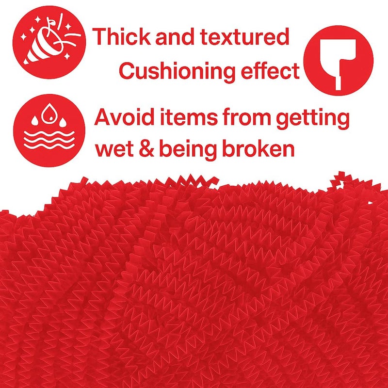 JPPL Red Shredded Crinkle Paper for Gift Wrapping, Basket & Hamper Filling | Decorative Kraft Filler for Boxes, Return Gifts & DIY | Eco-Friendly 100g Reusable Packaging Confetti - Image 4