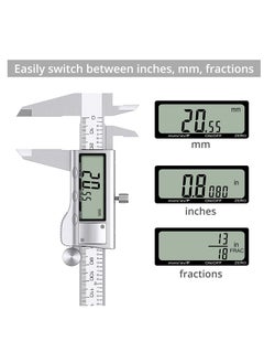 Generic Digital Caliper 6 Inch Measuring Tool Stainless Steel Vernier Caliper Digital Micrometer with Large LCD Screen Auto-Off Feature Inch/Metric Conversion Measuring Tool Caliper  - Image 3