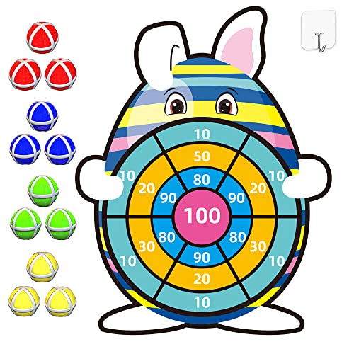 PULASIDO Easter Basket Stuffers30 Bunny Dart Board with 12 Sticky BallsEaster Eggs FilledEaster Theme Party FavorEaster Gifts for Boys Girls Outdoor Indoor Kids ToysEaster Decor Decorations - Image 1