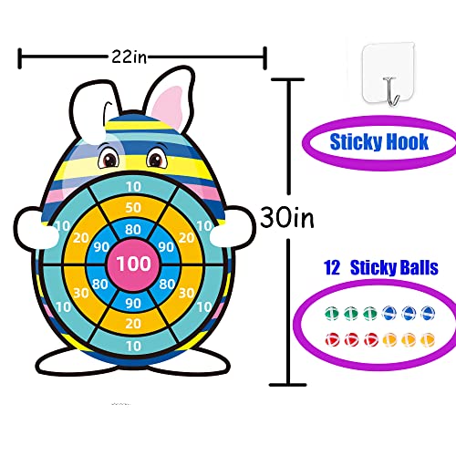PULASIDO Easter Basket Stuffers30 Bunny Dart Board with 12 Sticky BallsEaster Eggs FilledEaster Theme Party FavorEaster Gifts for Boys Girls Outdoor Indoor Kids ToysEaster Decor Decorations - Image 5