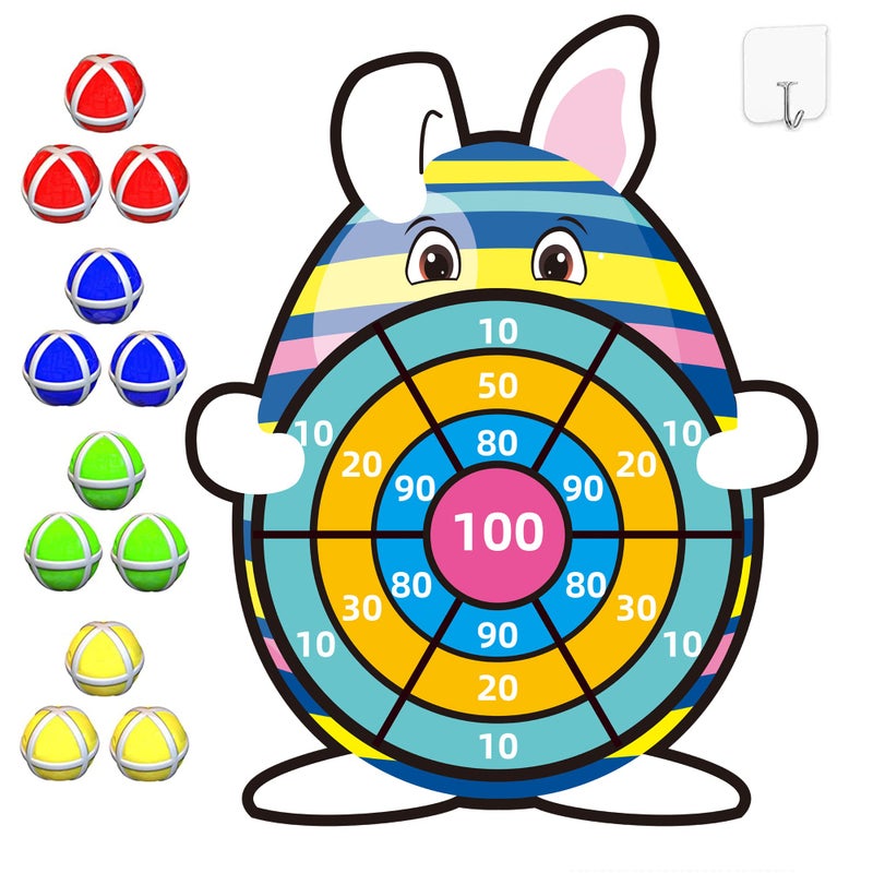 PULASIDO Easter Basket Stuffers30 Bunny Dart Board with 12 Sticky BallsEaster Eggs FilledEaster Theme Party FavorEaster Gifts for Boys Girls Outdoor Indoor Kids ToysEaster Decor Decorations - Image 3