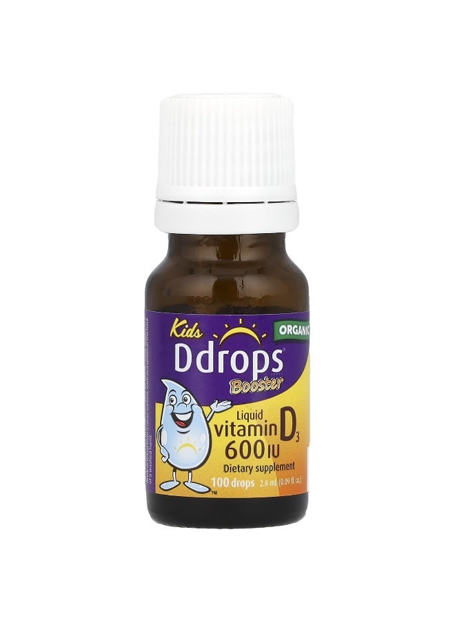 Ddrops دي دروب، أطفال، معزز، فيتامين د3 السائل العضوي، 600 وحدة دولية، 0.09 أونصة سائلة (2.8 مل) - Image 3