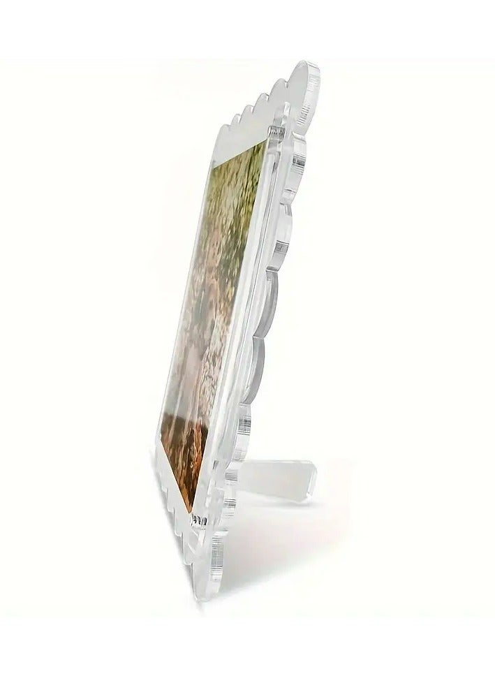 JiFENG Acrylic Fan-Shaped Photo Frame Rectangular Magnetic Closure, with Dual Stand Holes, for Vertical & Horizontal Display,Home & Kitchen Decor Album Frame Accessory - Image 2
