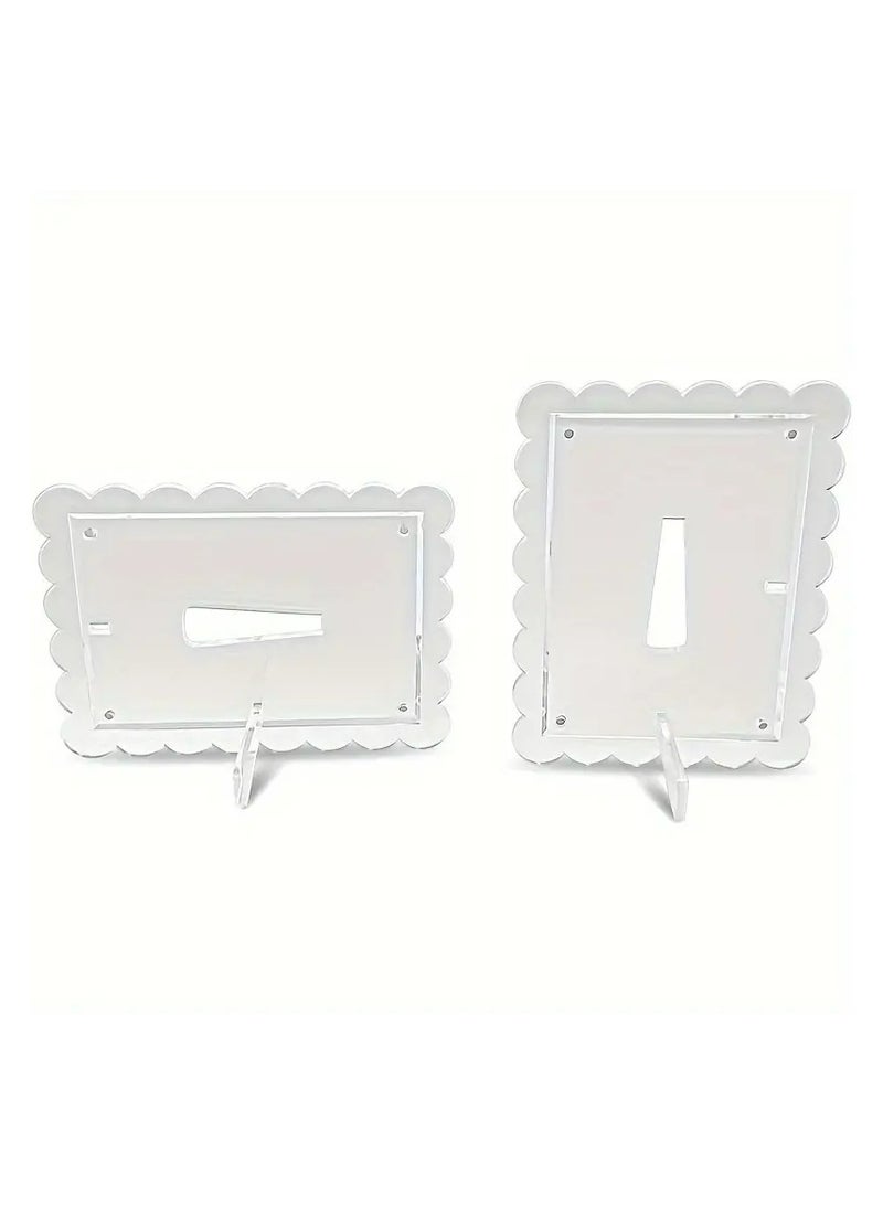 JiFENG Acrylic Fan-Shaped Photo Frame Rectangular Magnetic Closure, with Dual Stand Holes, for Vertical & Horizontal Display,Home & Kitchen Decor Album Frame Accessory - Image 3