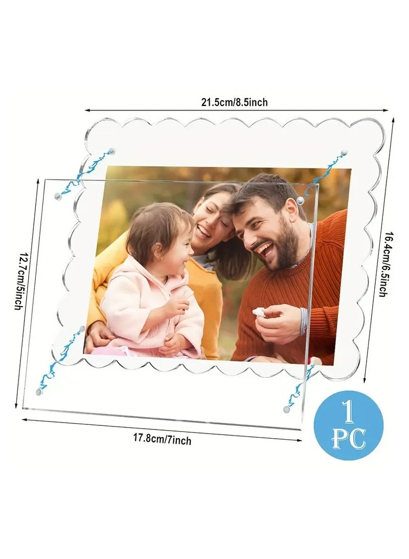 JiFENG Acrylic Fan-Shaped Photo Frame Rectangular Magnetic Closure, with Dual Stand Holes, for Vertical & Horizontal Display,Home & Kitchen Decor Album Frame Accessory - Image 4