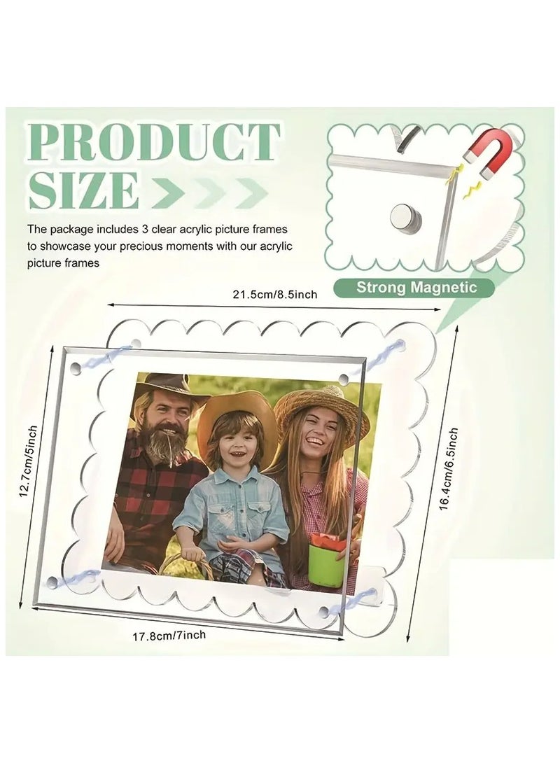 JiFENG Acrylic Fan-Shaped Photo Frame Rectangular Magnetic Closure, with Dual Stand Holes, for Vertical & Horizontal Display,Home & Kitchen Decor Album Frame Accessory - Image 5