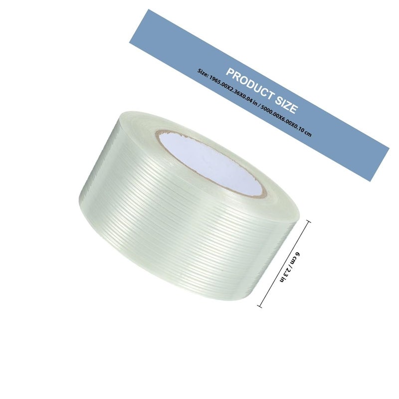 Water Resistant Fiberglass Tent Repair Tape, Single-Sided 6cm X 50m, Heat Resistant Industrial Filament Tape for Outdoor and Awning Maintenance - Image 2