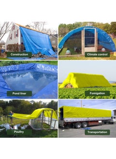 RhinoKraft Rhinokraft Heavy Duty AllPurpose Tarp 18ft x 12ft 130 GSM Waterproof UV Resistant Yellow  - Image 5