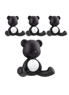 Y&D Coat Hooks Wall Mounted, 4 Pcs Hooks, Little Bear Heavy Duty Black Bathroom Kitchen Towel for Hanging Jacket Robe Dog Lead  - Image 1
