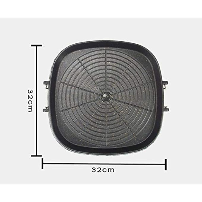 CHYIR KoreanStyle Square Grill Pan With Maifan Stone Coated SurfaceNonStick Smokeless Barbecue Stovetop Plate For Indoor Outdoor Bbq - Image 4