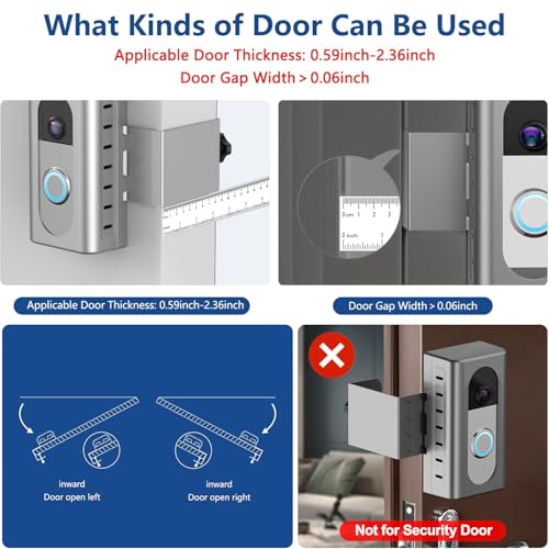 KIMILAR Anti-Theft Video Doorbell Mount Compatible with Ring/Blink Wireless Video Doorbell, Adjustable Mounting Bracket Accessories for Houses, Apartments, Businesses, Not for Security Door - Image 3