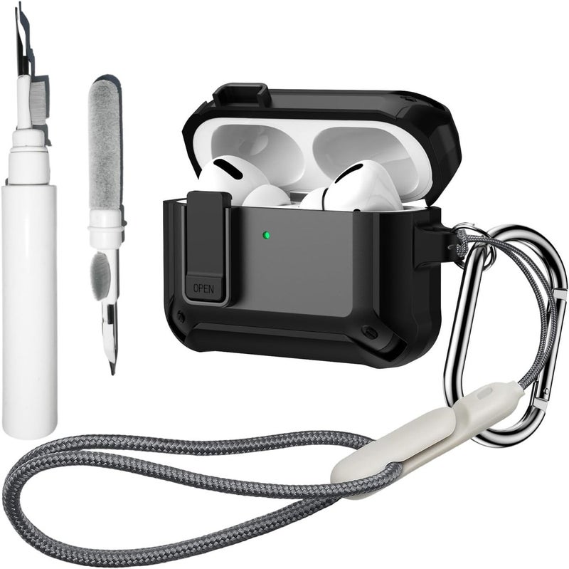 NOUKAJU [4 in 1] Lock Case Compatible with AirPods Pro 3 with Keychain,Lanyard and Cleaning Pen Kit,Military Grade Armor Shockproof Rugged Shell Protective Cover for Women Men - Image 2