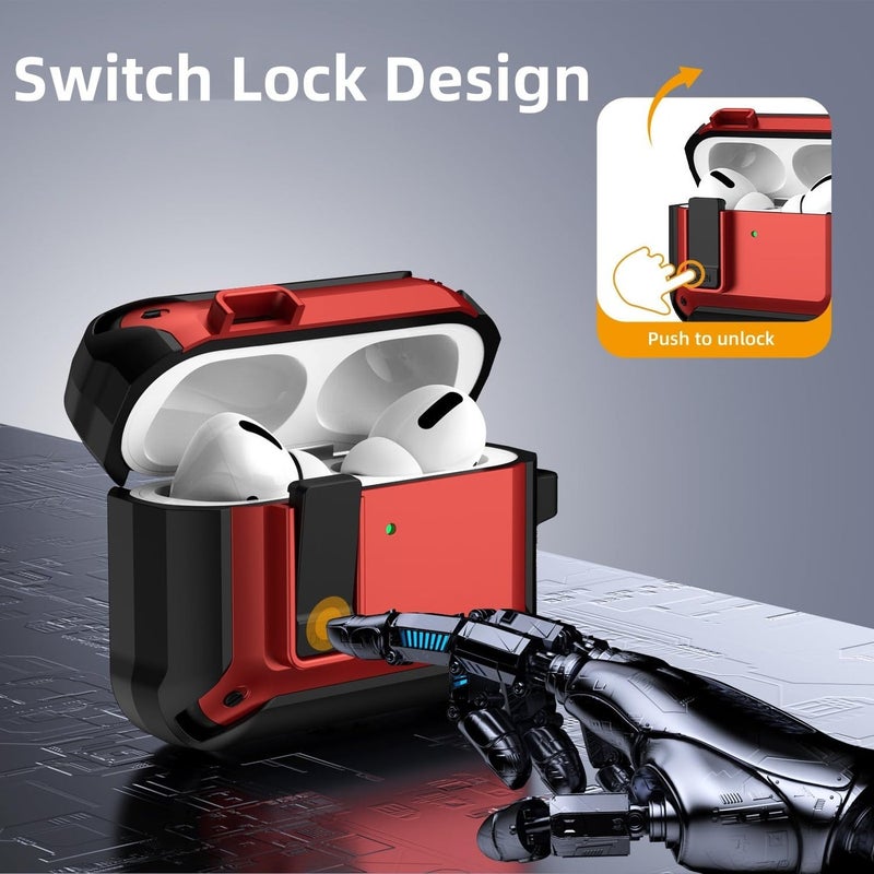 NOUKAJU [4 in 1] Lock Case Compatible with AirPods Pro 3 with Keychain,Lanyard and Cleaning Pen Kit,Military Grade Armor Shockproof Rugged Shell Protective Cover for Women Men - Image 3