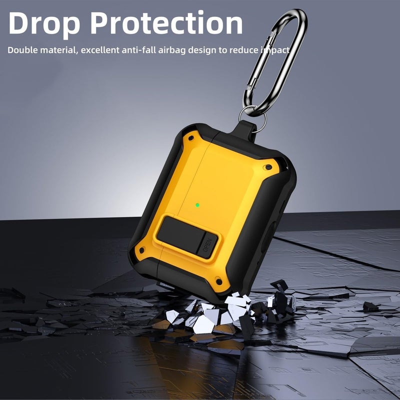 NOUKAJU [4 in 1] Lock Case Compatible with AirPods Pro 3 with Keychain,Lanyard and Cleaning Pen Kit,Military Grade Armor Shockproof Rugged Shell Protective Cover for Women Men - Image 4