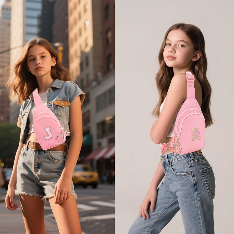 Kejea Birthday Gifts for for Girls Women- Personalized Initial Sling Bag Cross Body Bag Fashion Waist Packs Trendy Travel Fanny Pack with Initial Letter Patch Cute Stuff A - Image 4