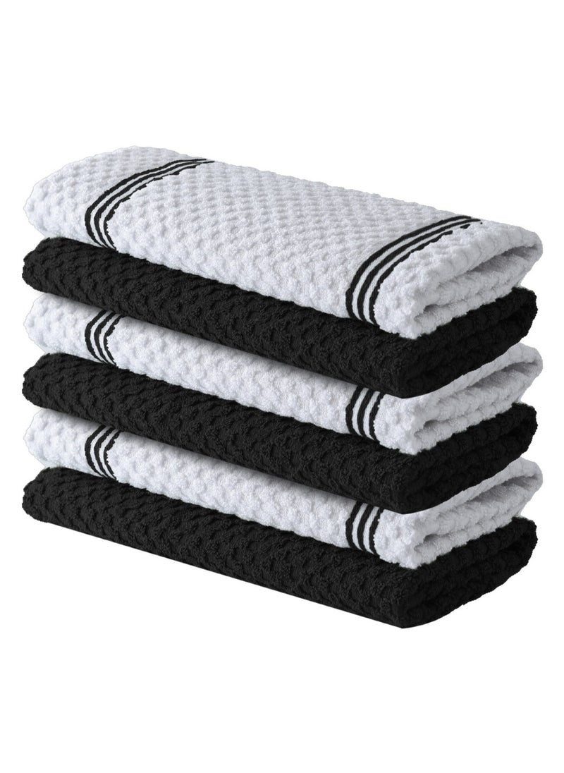 Premium Kitchen Towels – Pack of 6, 100% Cotton 15x25 Inches Absorbent Dish Towels - 425 GSM Tea Towel, Terry Kitchen Dishcloth Towels- Black Dish Cloth for Household Cleaning by Infinitee Xclusives - pzsku/Z3E32FBC44BF371D9A490Z/45/_/1735200331/fcad509e-3f61-4e1a-b0f5-a669320f1b10