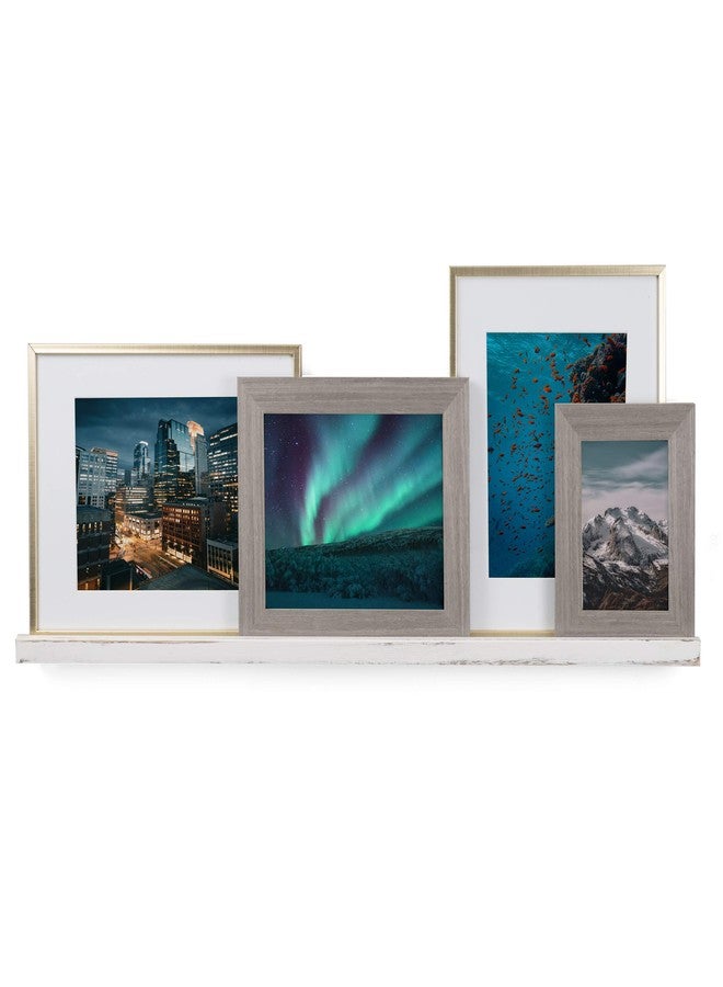 Rustic State Ted 36" Narrow Wall Mount Wood Picture Ledge Photo Frame Display Floating Shelf for Living Room, Kitchen, Bedroom, Bathroom, Office Décor Storage - Washed White - Image 3