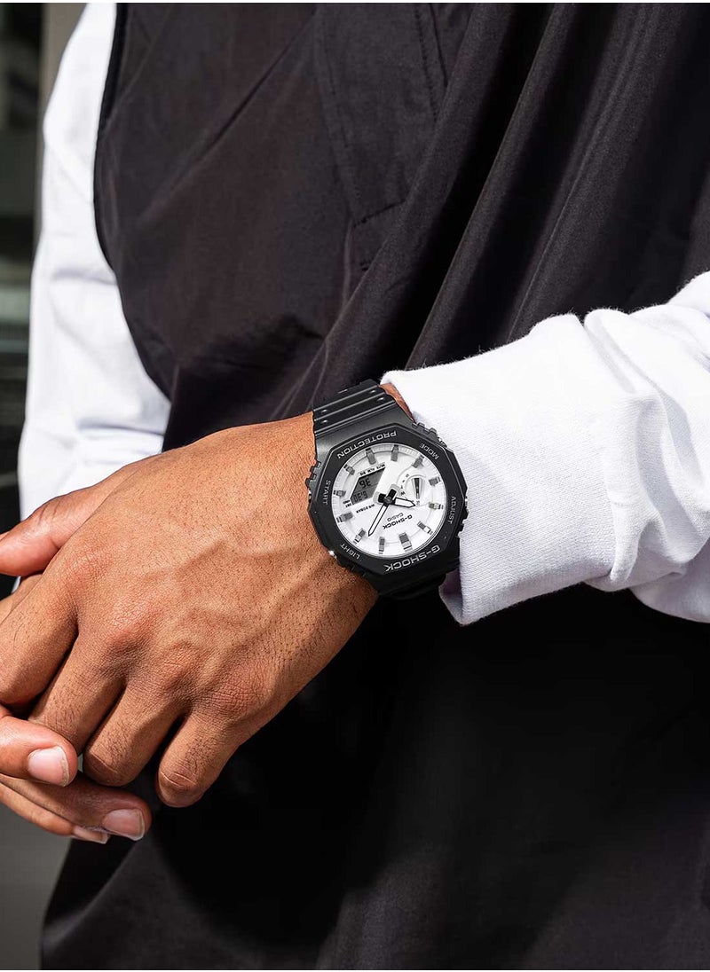 G-SHOCK G-SHOCK Men's Watch Analog-Digital Black and Brilliant White - GA-2100WD-1ADR  - Image 3