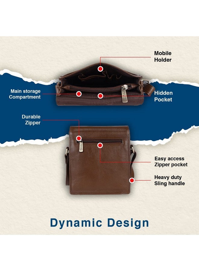 HAMMONDS FLYCATCHER حقيبة كتف جلدية أصلية للرجال من هاموندز فلاي كاتشر - حقيبة جانبية أنيقة وواسعة، حقيبة عبر الجسم للاستخدام اليومي، السفر - حزام قابل للتعديل، ضمان لمدة سنة - خشب فرش، بني - Image 4