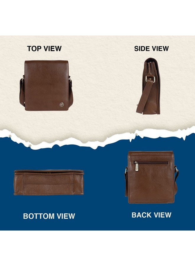 HAMMONDS FLYCATCHER حقيبة كتف جلدية أصلية للرجال من هاموندز فلاي كاتشر - حقيبة جانبية أنيقة وواسعة، حقيبة عبر الجسم للاستخدام اليومي، السفر - حزام قابل للتعديل، ضمان لمدة سنة - خشب فرش، بني - Image 5