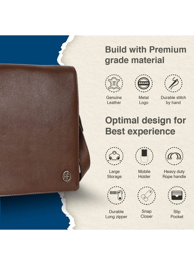 HAMMONDS FLYCATCHER حقيبة كتف جلدية أصلية للرجال من هاموندز فلاي كاتشر - حقيبة جانبية أنيقة وواسعة، حقيبة عبر الجسم للاستخدام اليومي، السفر - حزام قابل للتعديل، ضمان لمدة سنة - خشب فرش، بني - Image 3